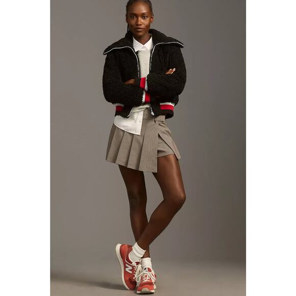 Anthropologie Maeve Sherpa Letterman Bomber Jacket - New Medium - Picture 3 of 4